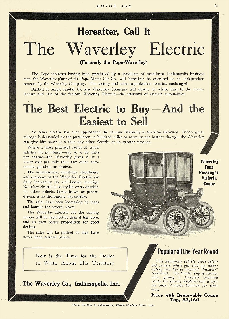 1908 WAVERLEY Electric