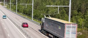 Electric road hybrid truck, Scania G 360 4x2 (Hybrid Truck with Siemens pantograph on the roof)Gävle, SwedenPhoto: Tobias Ohls 2016