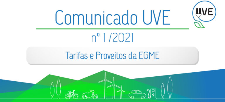 Comunicado nº 1/2021 | Tarifas e Proveitos da EGME Comunicado nº 1/2021 | Tarifas e Proveitos da EGME