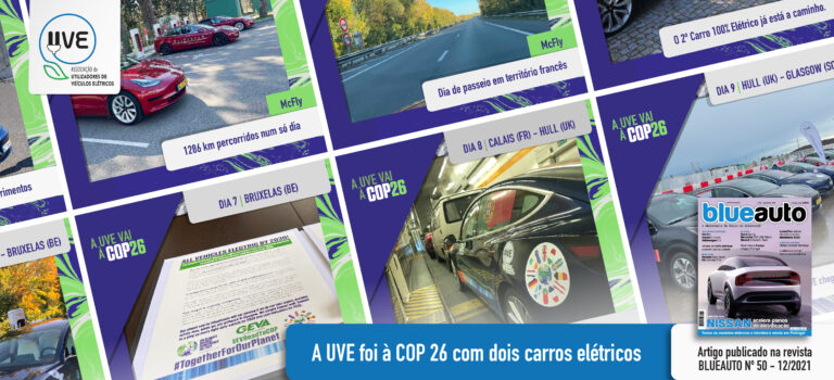 A UVE foi à COP26 com dois carros elétricos