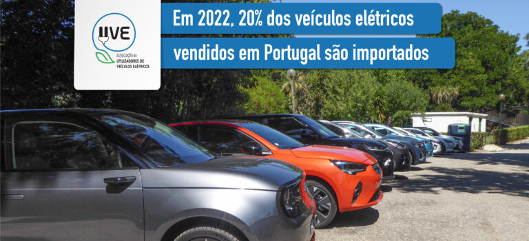 Os veículos elétricos importados usados desde o início de 2022 representam 20% dos veículos elétricos vendidos em Portugal